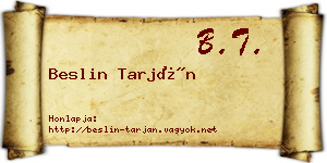 Beslin Tarján névjegykártya